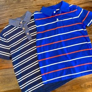 Cat and Jack collared shirt sleeve shirts (2). Size boys 6/7.